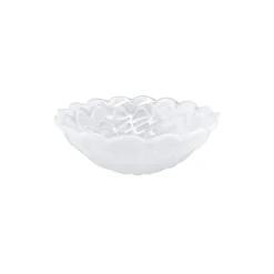 Mariposa Dinnerware|Alabaster White Small Scallop Rim Bowl, Set of 4