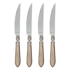 VIETRI Flatware|Aladdin Antique White Steak Knives, Set of 4