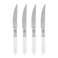 VIETRI Flatware|Aladdin Antique White Steak Knives, Set of 4