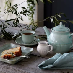 Costa Nova Dinnerware|Alentejo Collection Mugs in Turquoise, Set of 6