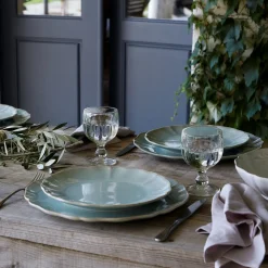 Costa Nova Dinnerware|Alentejo Collection Pasta Plates in Turquoise, Set of 6