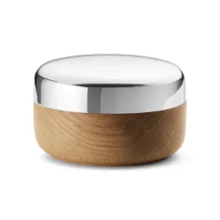 Georg Jensen Pantry|Kitchen|Alfredo Salt Jar, Mirror & Oak Wood Sterling Silver