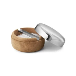 Georg Jensen Pantry|Kitchen|Alfredo Salt Jar, Mirror & Oak Wood Sterling Silver