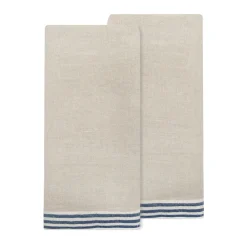 Caravan Place Settings & Linens|Alsace Natural Tea Towels in Natural & Blue, Set of 2