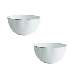 Twig NY Dinnerware|Amelie Brushed Gold Set of 2, Fruit, Nut & Rice Bowls