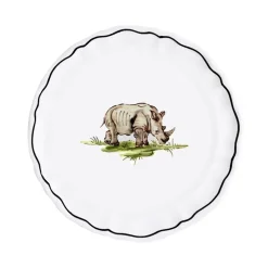 Z.d.G. Dinnerware|Animaux de la Savane Dessert/Side Plate, Rhino