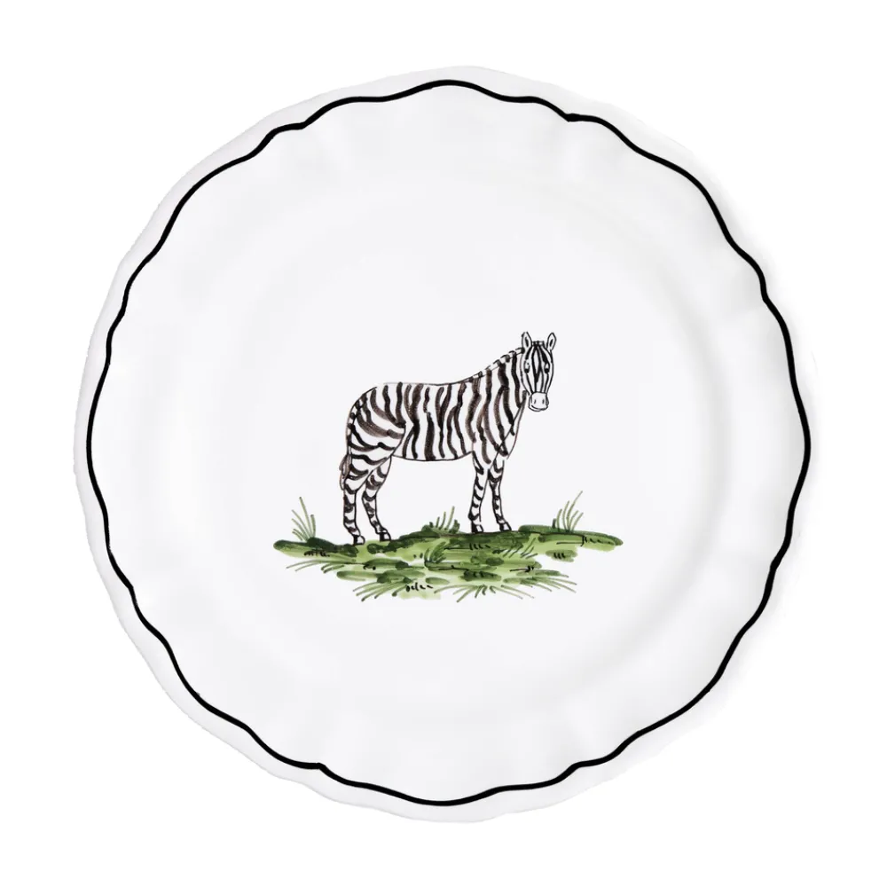 Z.d.G. Dinnerware|Animaux de la Savane Dessert/Side Plate, Zebra