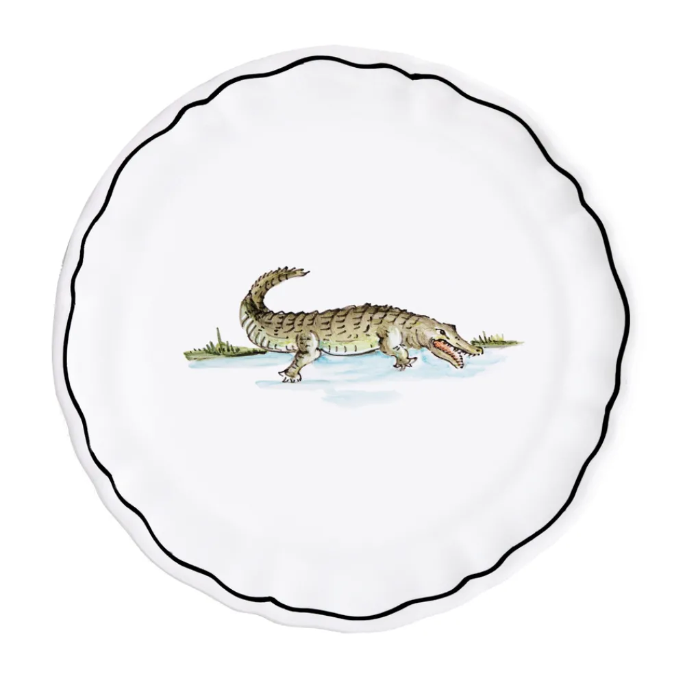 Z.d.G. Dinnerware|Animaux de la Savane Dessert/Side Plate, Crocodile