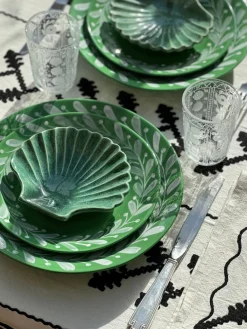 Carolina Irving and Daughters Dinnerware|Anna Green Reverse Dinner Plate