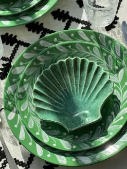 Carolina Irving and Daughters Dinnerware|Anna Green Reverse Dinner Plate