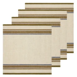 Caravan Place Settings & Linens|Antibes Napkin in Natural & Green, Set of 4