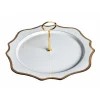 Anna Weatherley Dinnerware|Antique White Charger Plate Tray in Gold Rim