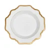 Anna Weatherley Dinnerware|Antique White Rim Soup in Gold Rim