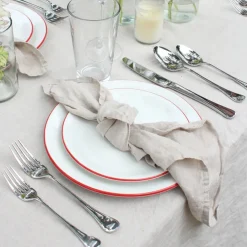 Made In Dinnerware|Appetizer Plates in Red Rim