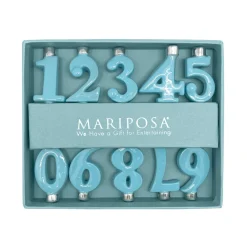 Mariposa Candles|Aqua Candle Number Holder Set