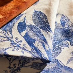 Caskata Place Settings & Linens|Arbor Birds Blue Dinner Napkins