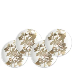 Caskata Dinnerware|Arbor Birds Gold Canape Plates