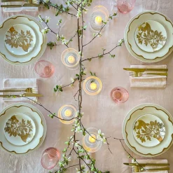 Caskata Dinnerware|Arbor Birds Gold Canape Plates