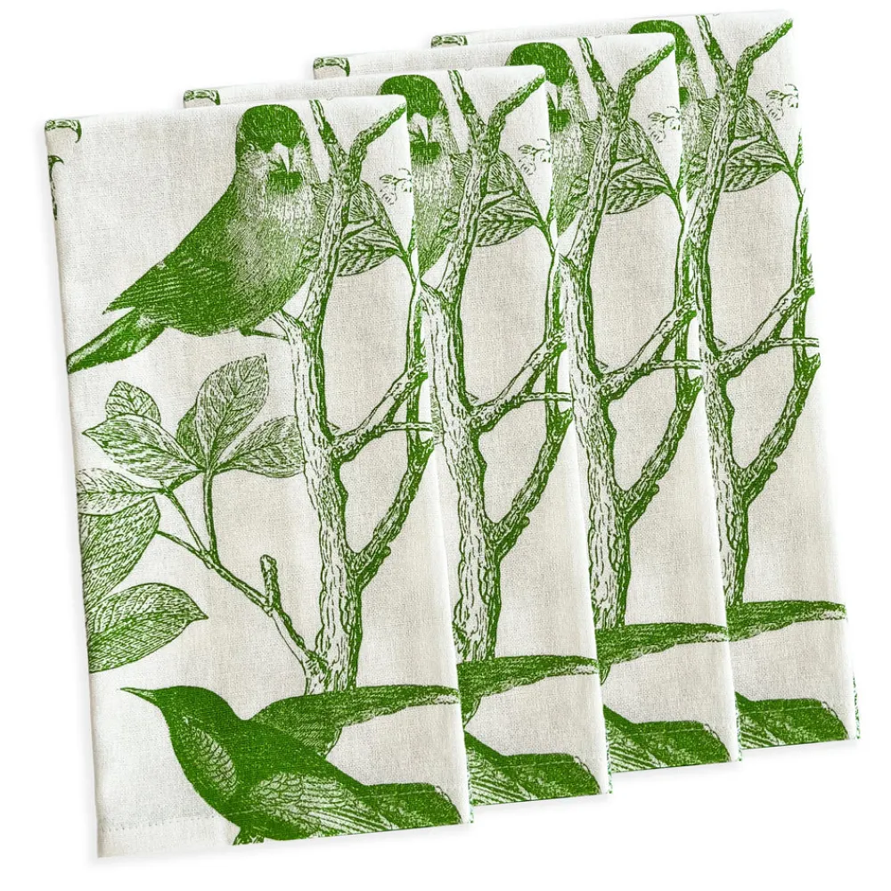 Caskata Place Settings & Linens|Arbor Birds Verde Dinner Napkins