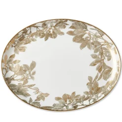 Caskata Dinnerware|Arbor Large Coupe Oval Platter Gold
