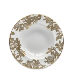 Caskata Dinnerware|Arbor Rimmed Soup Bowl Gold