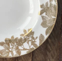 Caskata Dinnerware|Arbor Rimmed Soup Bowl Gold