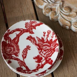 Caskata Dinnerware|Arcadia Canape Plates in Crimson, Set of 4