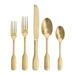 Fortessa Flatware|Ashton Brushed Gold Flatware Set