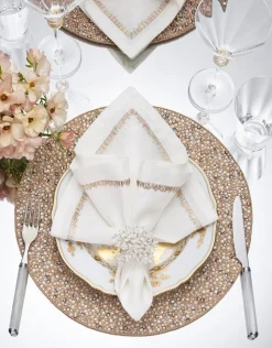 Kim Seybert Place Settings & Linens|Aster Napkin Rings in Crystal, Set of 4