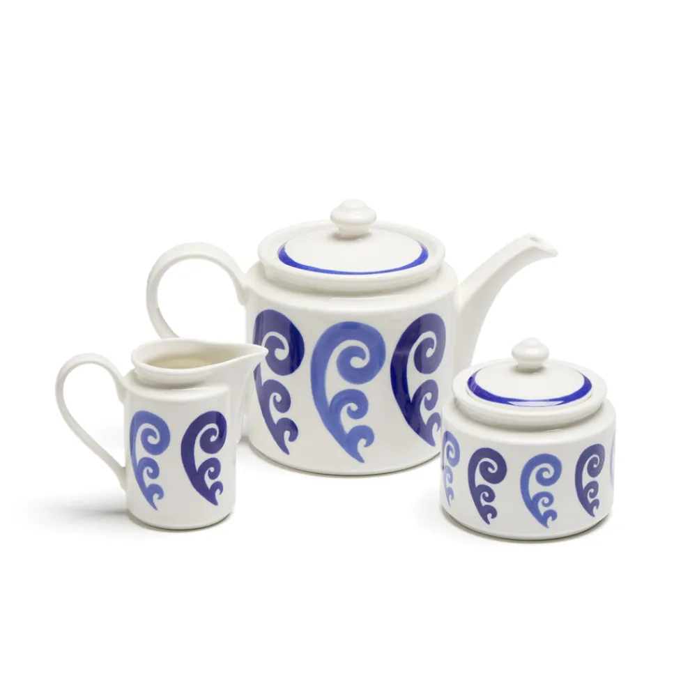 Themis Z Dinnerware|Athenee Peacock Two Tone Blue Tea Set