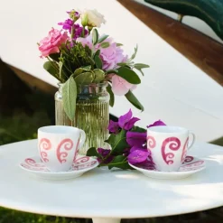 Themis Z Dinnerware|Athenee Two Tone Pink Peacock Coffee or Tea Cup