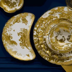 Royal Crown Derby Dinnerware|Aves Dinnerware in Gold