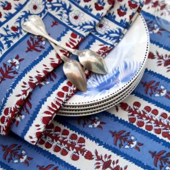 Couleur Nature Place Settings & Linens|Avignon Napkins Red & Blue, Set of 6