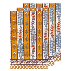 Couleur Nature Place Settings & Linens|Avignon Tea Towels Dijon & Blue, Set of 3