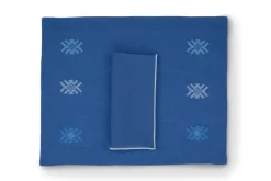 TriChi Design Place Settings & Linens|Azul Napkin with Light Blue Small Trim, Set of 4