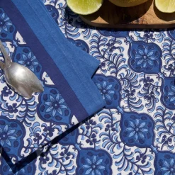 Couleur Nature Place Settings & Linens|Azulejo Blue Napkins, Set of 6