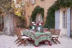 Couleur Nature Place Settings & Linens|Baies de houx Tablecloth in Red & Green
