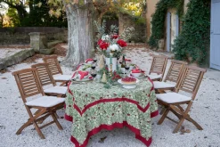 Couleur Nature Place Settings & Linens|Baies de houx Tablecloth in Red & Green