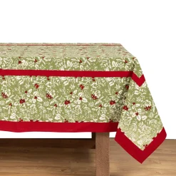 Couleur Nature Place Settings & Linens|Baies de houx Tablecloth in Red & Green