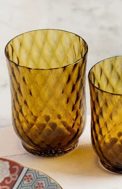 Cabana Glassware|Balloton Water Glass in Amber