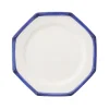 Este Ceramiche Dinnerware|Bamboo Edge Dessert Plates in Blue, Set of 6