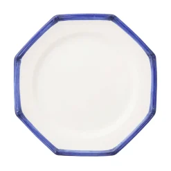 Este Ceramiche Dinnerware|Bamboo Edge Dinner Plates in Blue, Set of 6