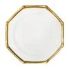 Este Ceramiche Dinnerware|Bamboo Edge Dinner Plates in Gold, Set of 6