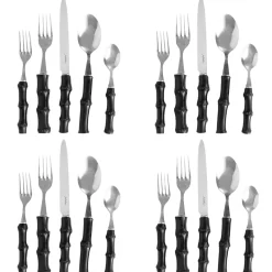 Juliska Flatware|Bamboo 20-Piece Place Setting in Black