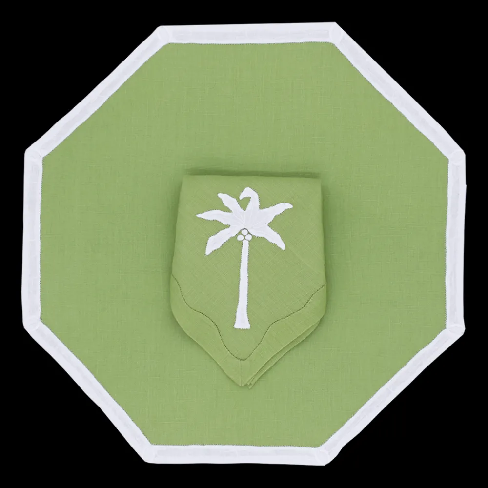 Elizabeth Lake Place Settings & Linens|Bamboo Placemat in Lime, Set of 2