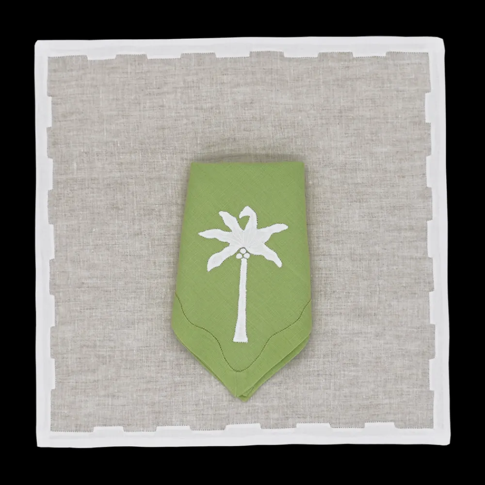 Elizabeth Lake Place Settings & Linens|Bamboo Placemat in Lime, Set of 2