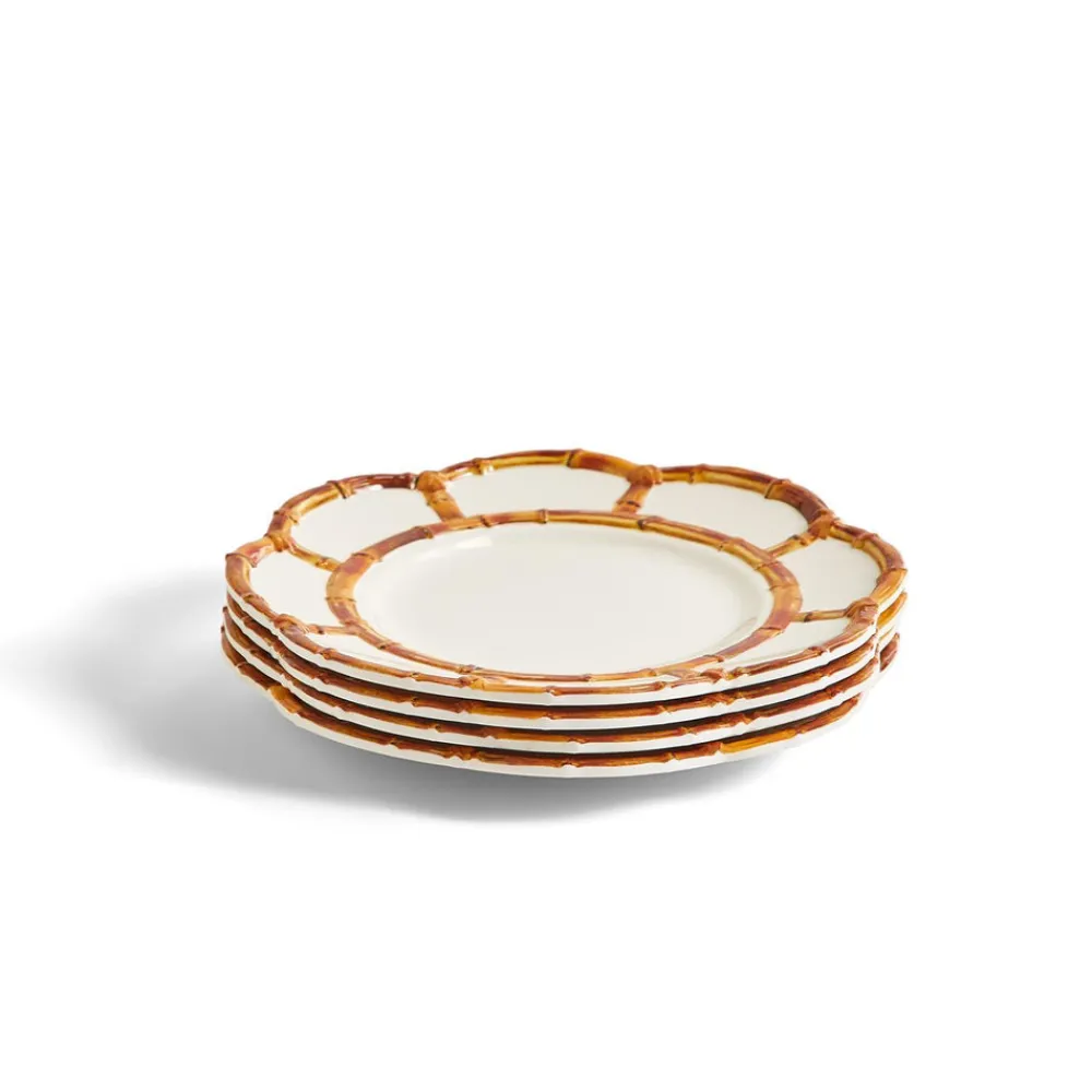 Two's Company Dinnerware|Bamboo Touch Salad / Dessert Plate, Set of 4
