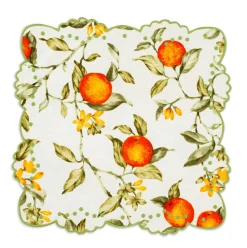 Loulou La Dune Place Settings & Linens|Berenice Orange Blossom Placemat and Napkin Set