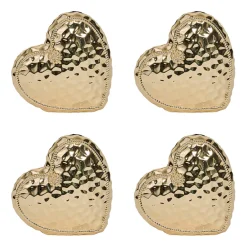 Juliska Place Settings & Linens|Berry & Thread Heart Place Card Holder, Set of 4 in Gold