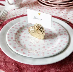 Juliska Place Settings & Linens|Berry & Thread Heart Place Card Holder, Set of 4 in Gold